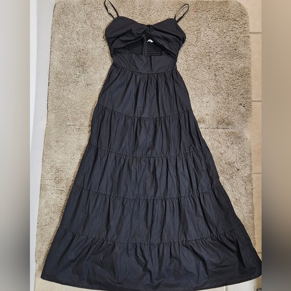 Charlotte Russe Black Front Cutout Ruffle Hem Maxi Cami Dress Size Small NWT - Picture 12 of 12